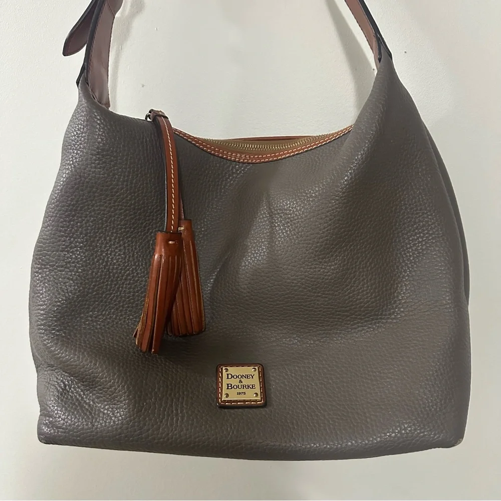 Dooney & Bourke Gray Pebble Grain Leather Paige Sac‎ Hobo Bag